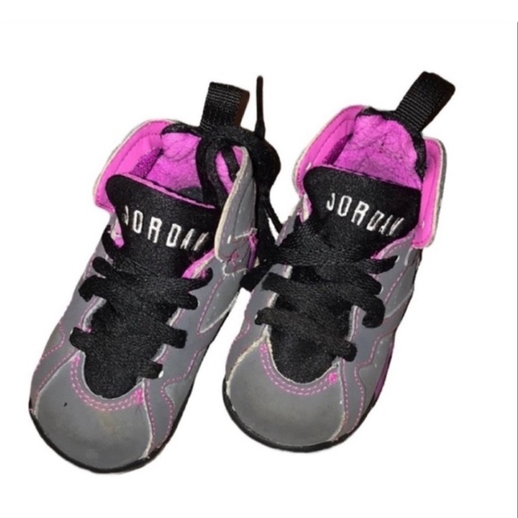 Air Jordan 7 Retro Shoes Gray-Fuchsia Flash Style 705417-01 - Picture 3 of 6